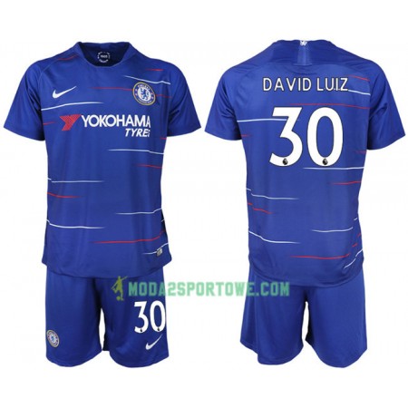 Koszulka Chelsea DAVID LUIZ 30 Dziecięcy Domowe Stroje Piłkarskie 2018/19 Krótki Rękaw